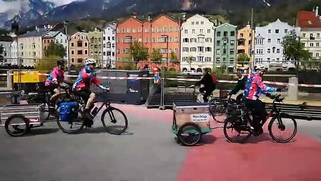 Start für Manu Delagos ReCycling -Tour