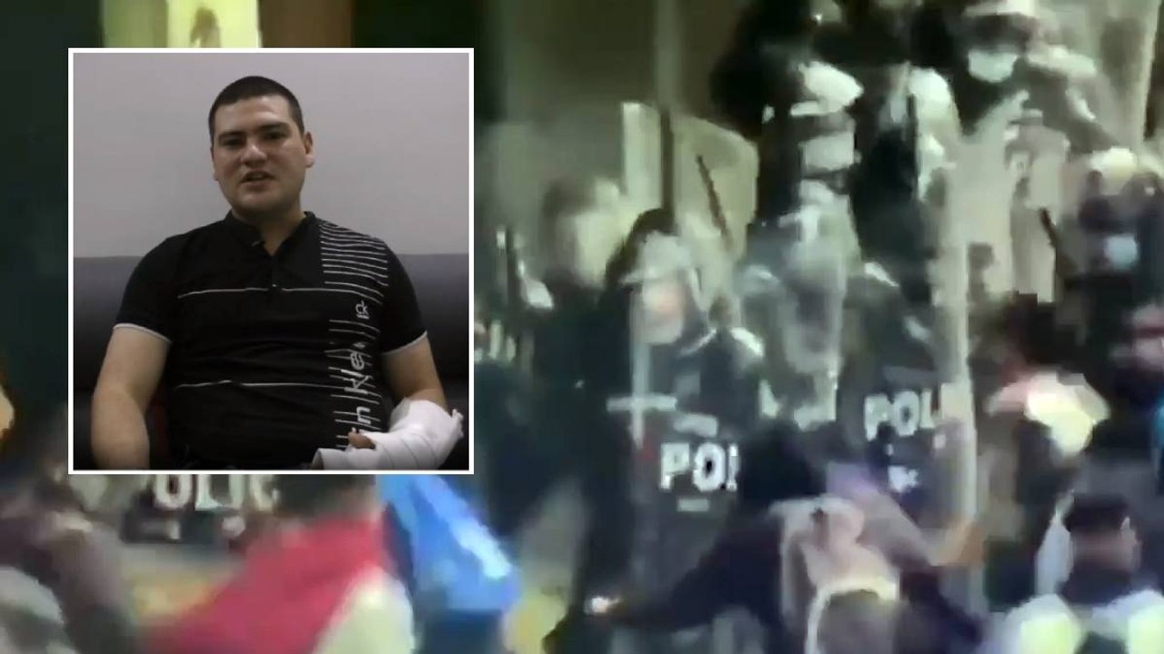 "La turba me estaba halando hacia ellos": policía herido durante protesta