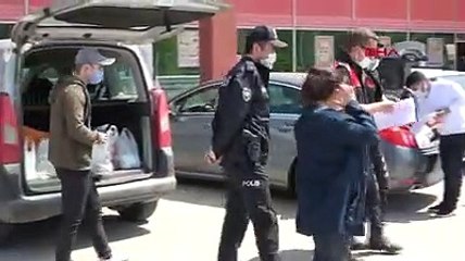 Edirne'de markete aracıyla gidenlere ceza