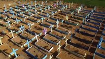 AERIAL SHOTS of Manaus cemetery as Brazil's Covid death toll surpasses 400,000