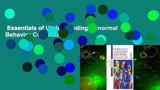 Essentials of Understanding Abnormal Behavior Complete