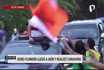 Keiko Fujimori llegó a Cajamarca para el primer debate presidencial contra Pedro Castillo