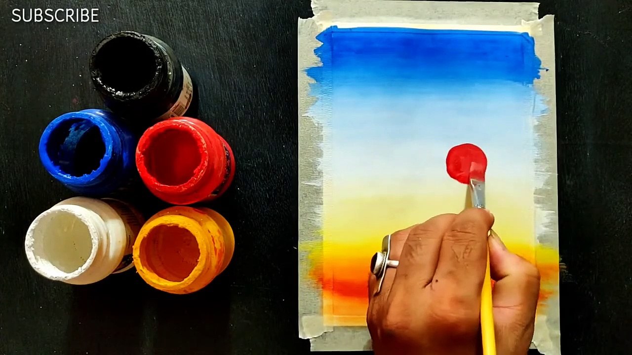 How To Paint With Poster Colours / Easy Art / Easy Painting Ideas For Beginner / How To Blending