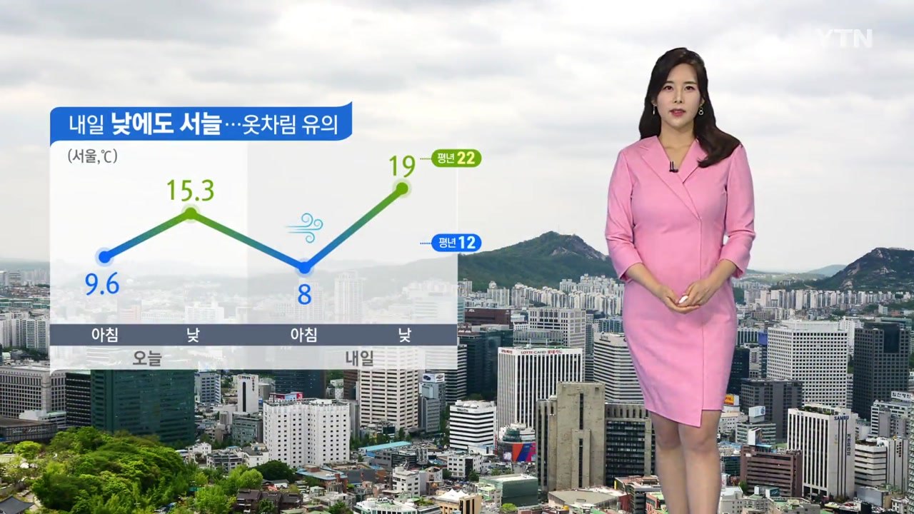 [날씨] 내일 낮에도 서늘...옷차림 유의 / YTN