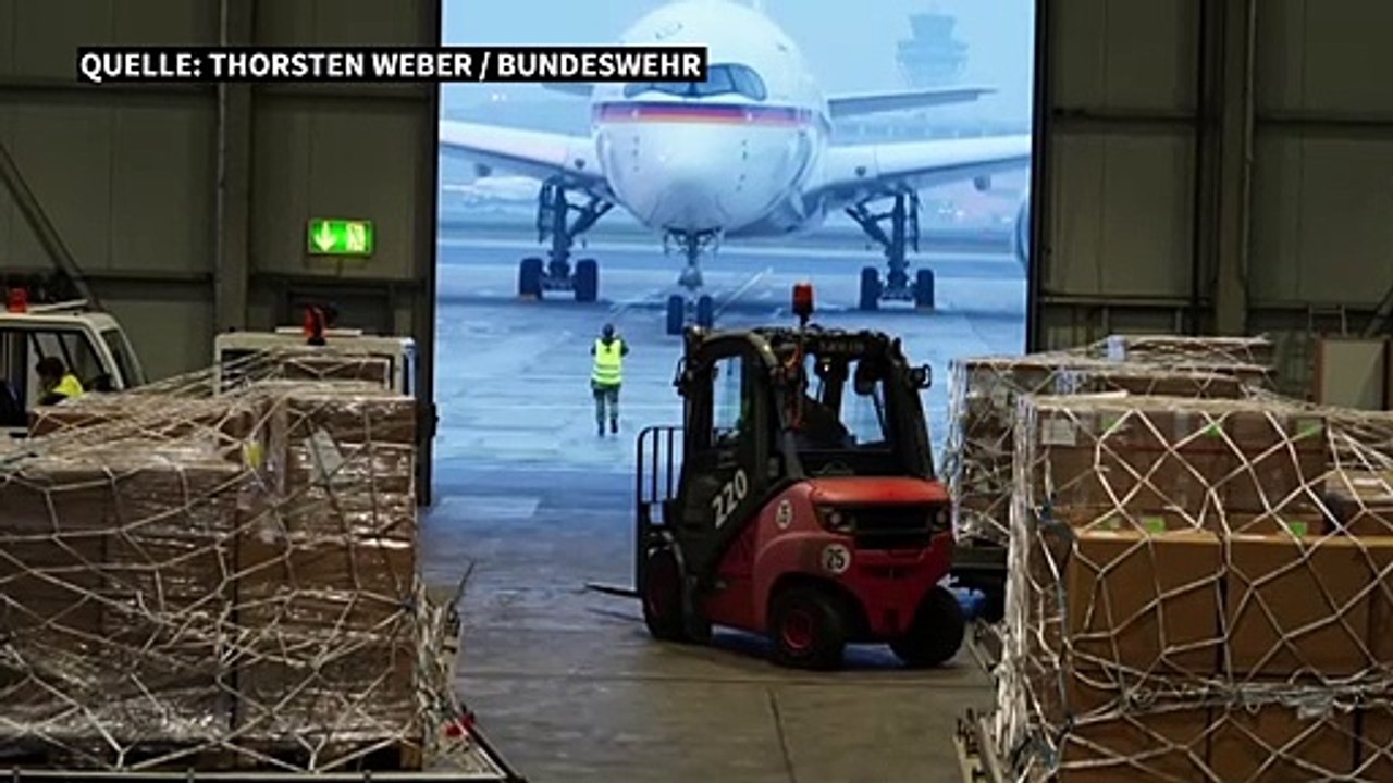 Bundeswehr-Airbus mit Corona-Hilfsgütern auf dem Weg nach Indien