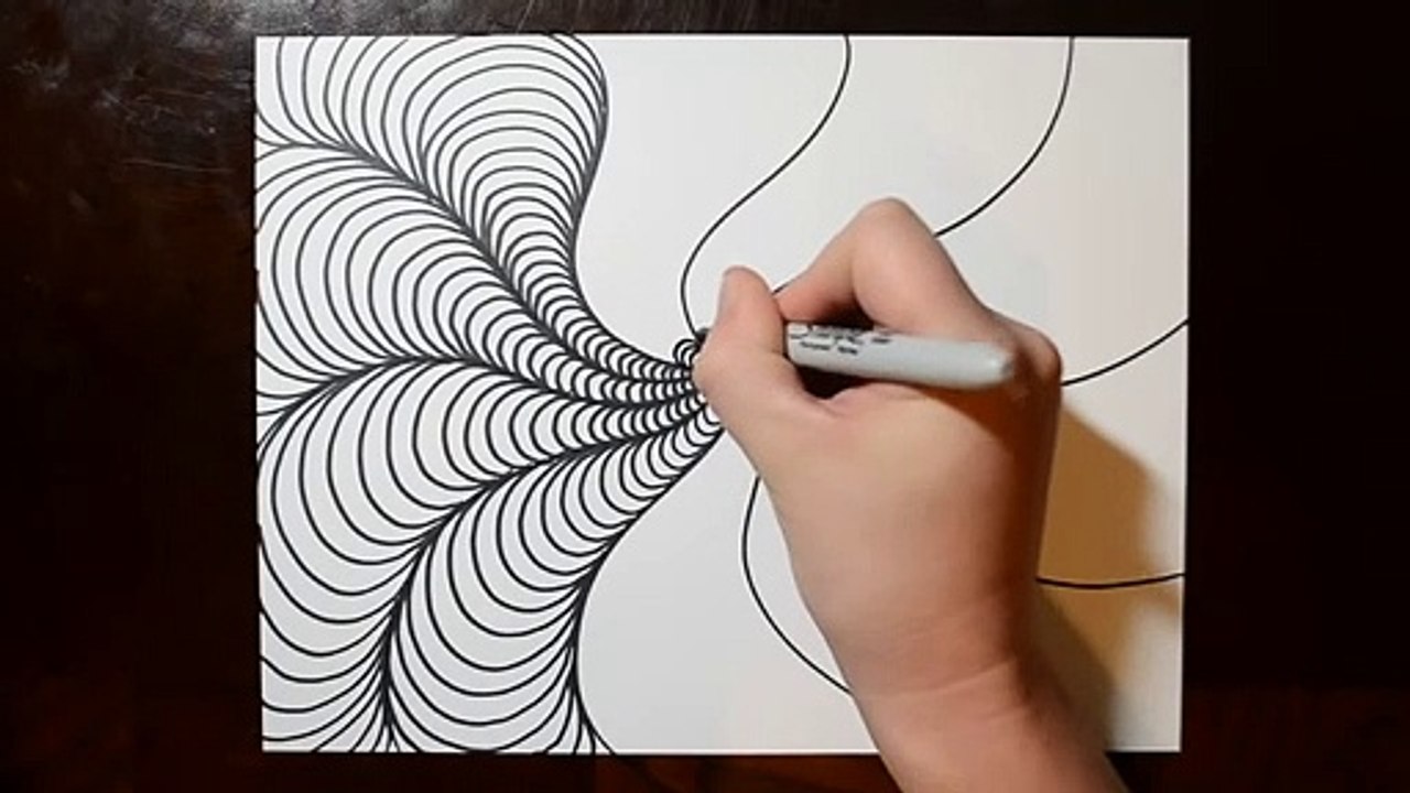 How To Draw Curved Line Illusions - Spiral Sketch Pattern 10 - video  Dailymotion