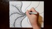 How To Draw Curved Line Illusions - Spiral Sketch Pattern 10
