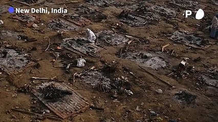 Mass cremation site for Covid-19 victims in India