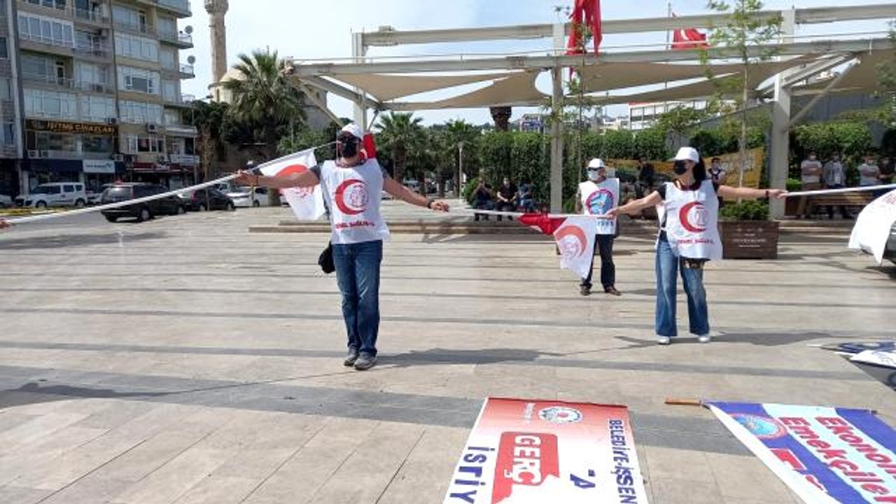 Polis mesafe denetimi yaptı, sendikacılar 1 Mayıs halayını böyle çekti