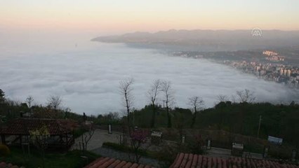 Ordu'da etkili olan sis güzel görüntüler oluşturdu