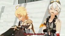 Bennet y Aether escapan | Genhin MMD | sub español