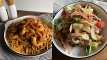 Salade de poulpe, Sbaghetti aux crevettes, Fondant pistache - Koujinet Romdhan 4 Ep 19