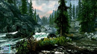 stream flowing through forest ambience relaxing music surround sound, binaural music, meditation