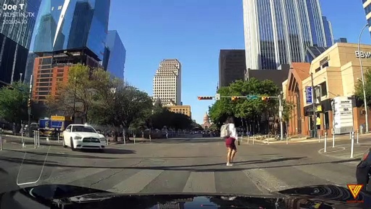 Congress Almost Hit Jaywalker 2021.04.10 — AUSTIN, TX