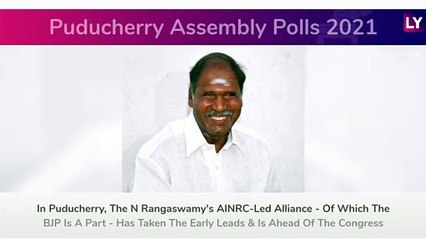 Puducherry Assembly Polls 2021: N Rangaswamy's AINRC-Led Alliance Takes Early Leads