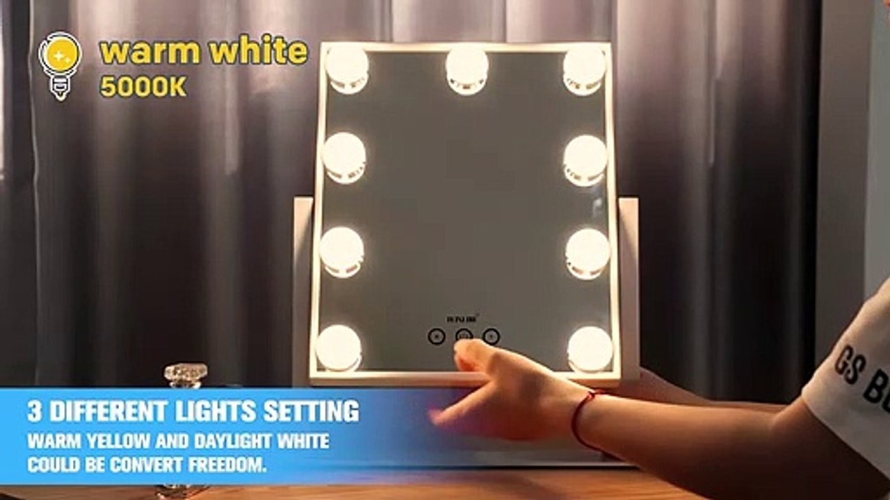 Maxkon Hollywood Style Makeup Mirror Lighted Vanity Mirror With 9 Led Lights