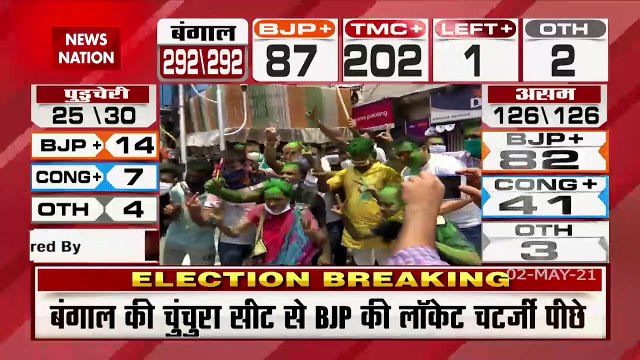 TMC leaders and supporters are started celebrating the victory