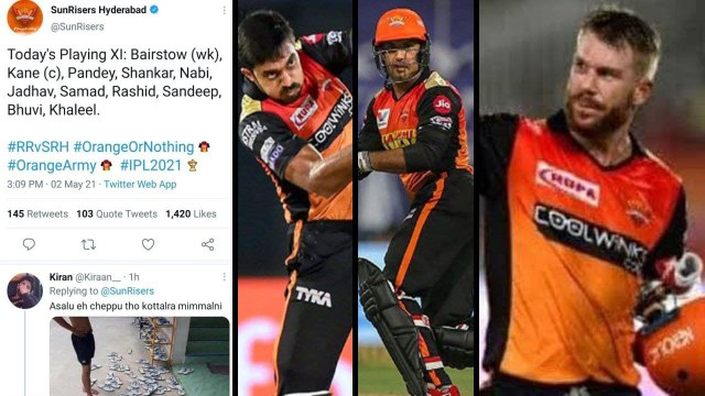 IPL 2021 : SRH పై సొంత ఫ్యాన్స్ ఎదురు తిరుగుతున్న వేళ | Warner | RR vs SRH || Oneindia Telugu