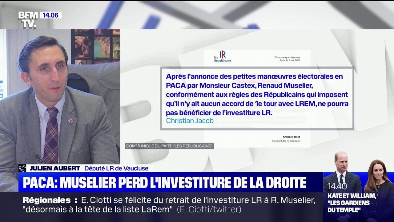 Julien Aubert (LR): si l'alliance entre Renaud Muselier et LaREM se concrétise pour les régionales en PACA, "ce sera sans moi"