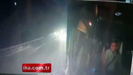 9 kişinin yaralandığı kaza kamerada