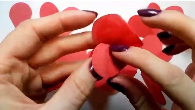 Paper Flowers Rose Diy Tutorial Easy For Children/Origami Flower Folding 3D For Kids,For Beginners