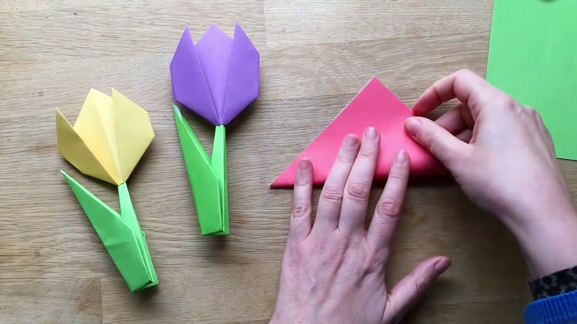 Easy Paper Tulip Origami Flower - video Dailymotion