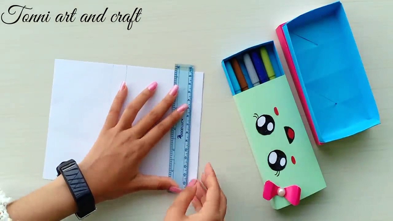 How To Make A Paper Pencil Box | Diy Paper Pencil Box Idea /Easy Origami Box Tutorial / Origami