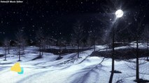 A Moonlight Night Winter With Relaxing Snow Falling and Gentle Wind Blowing Sounds ,Winter Landscape