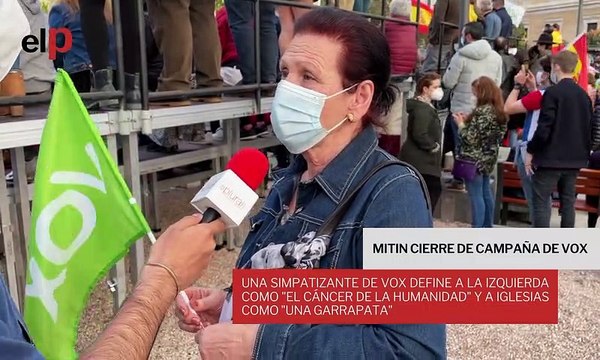 Una simpatizante de Vox define a la izquierda como el cáncer de la humanidad y a Iglesias como una garrapata