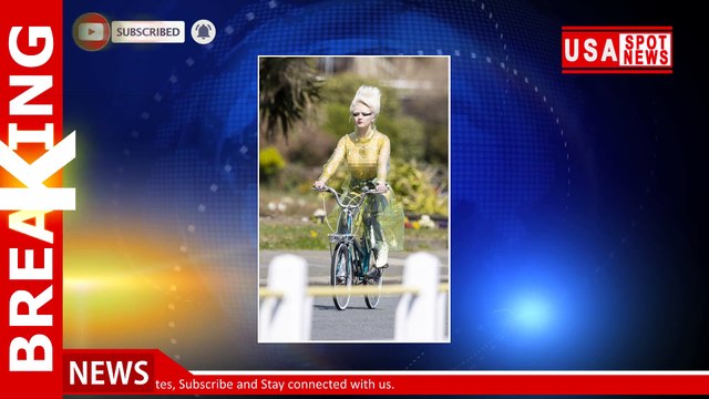 Maisie Williams bikes in see-through top while filming Sex Pistols series