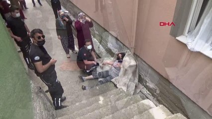 Balkona astığı halı üzerine düşen kadın bayıldı