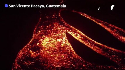 Lava flows from Guatemala's Pacaya volcano