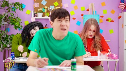 School Pranks To Try In Class! || Funny Prank Wars By 123 Go! Gold