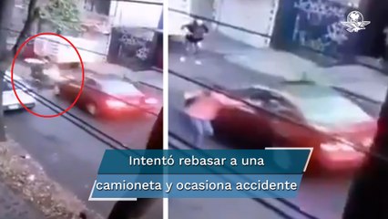 Auto embiste a motociclista y huye en Tlalpan