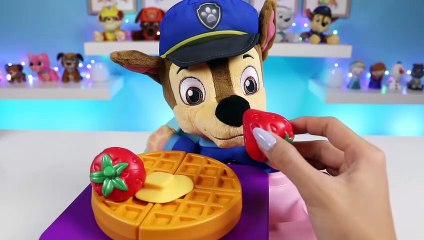 Feeding Baby Chase Pretend Homemade Soup And Waffles!