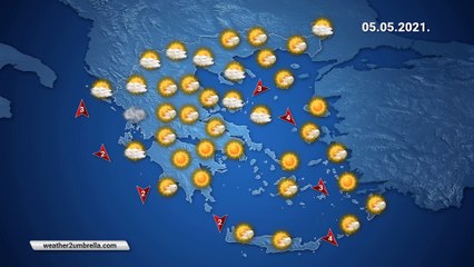 Η πρόγνωση του καιρού για την Τετάρτη 05-05-2021