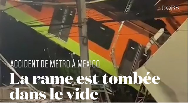 Les terribles images de l'effondrement d'un pont du métro à Mexico