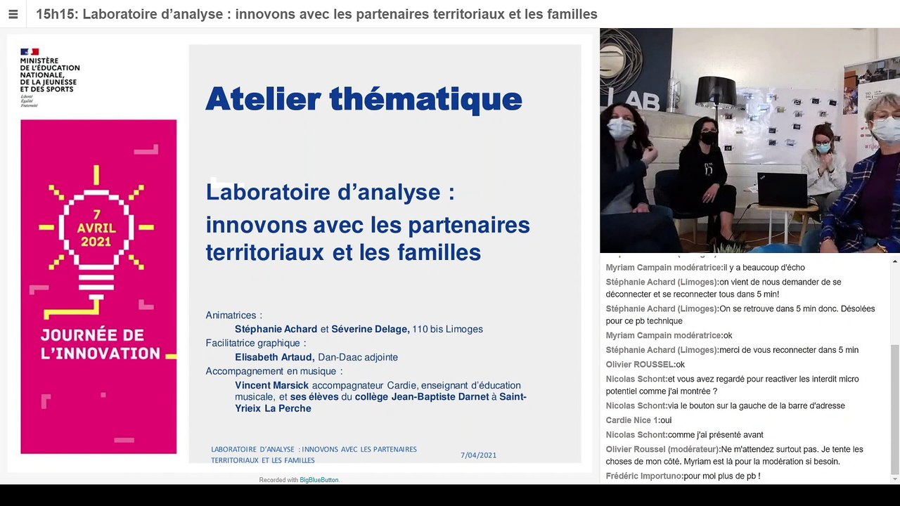 « Laboratoire d’analyse : innovons avec les partenaires territoriaux et les familles »,
