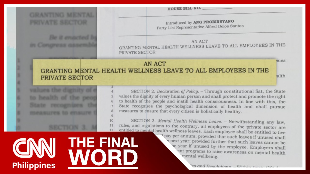 Lawmaker wants mental health wellness leave for private workers
