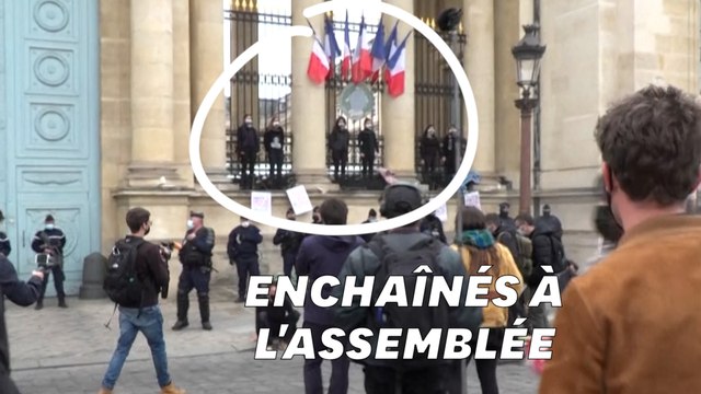 Extinction Rébellion s'enchaîne à l'Assemblée contre les abandons de la loi climat