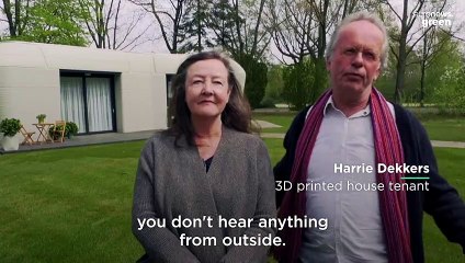 A 3D printed home shaped like a boulder has just got its first tenants