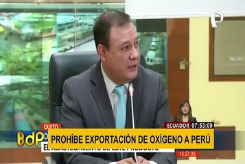 Ecuador prohíbe la exportación de oxígeno medicinal a Perú
