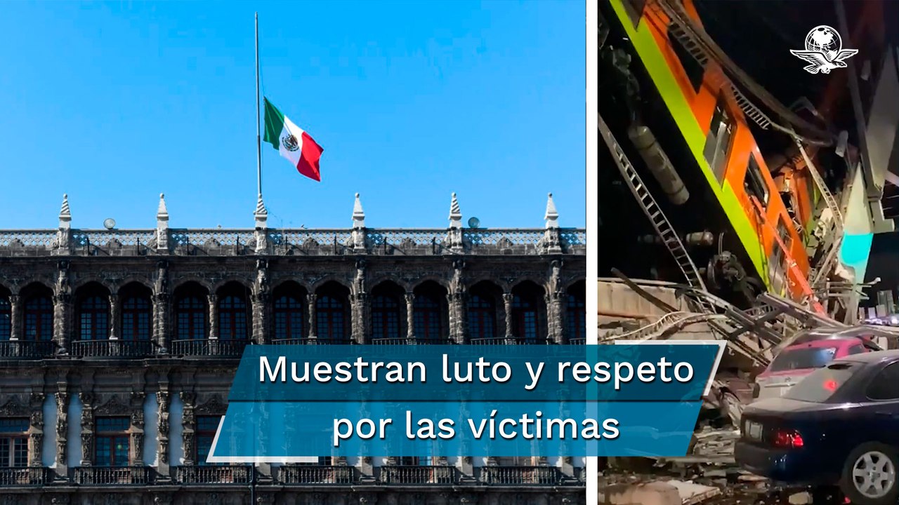 Izan banderas a media asta ante luto por víctimas del colapso en Línea 12 del Metro