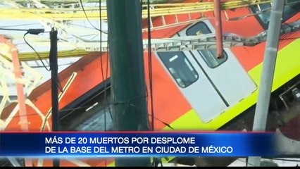 Más de 20 muertos por desplome de base del metro en México