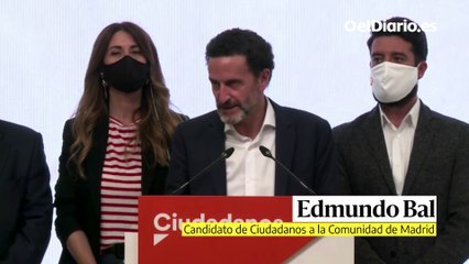 Edmundo Bal: “No es un mal resultado para Ciudadanos, es un mal resultado para los madrileños y los españoles”