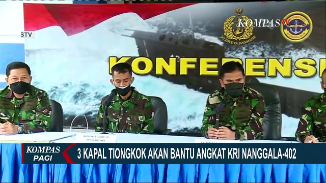 Pengangkatan Badan KRI Nanggala 402 Akan DIbantu Tiga Kapal Angkatan Laut China dan Kapal SKK Migas