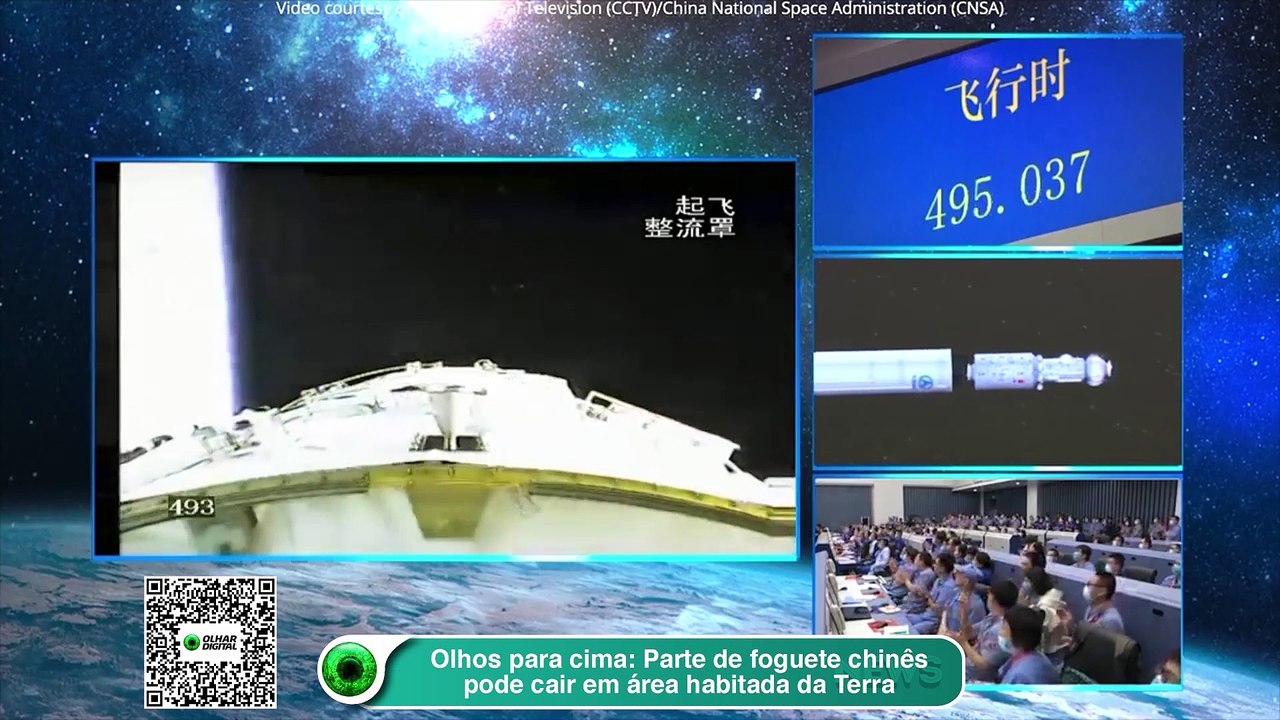 Olhos para cima- Parte de foguete chinês pode cair em área habitada da Terra