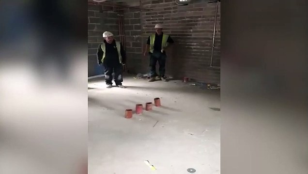 İnşaat işçileri öyle bir şaka yaptı ki!