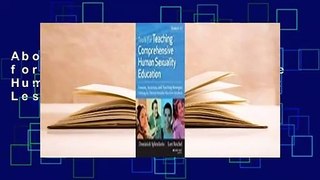 About For Books  Tools for Teaching Comprehensive Human Sexuality Education: Lessons, Activities,