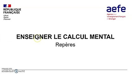 M9 Bloc 3 Enseigner le calcul mental